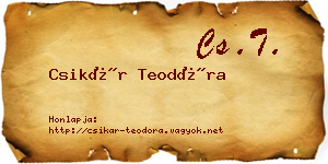 Csikár Teodóra névjegykártya